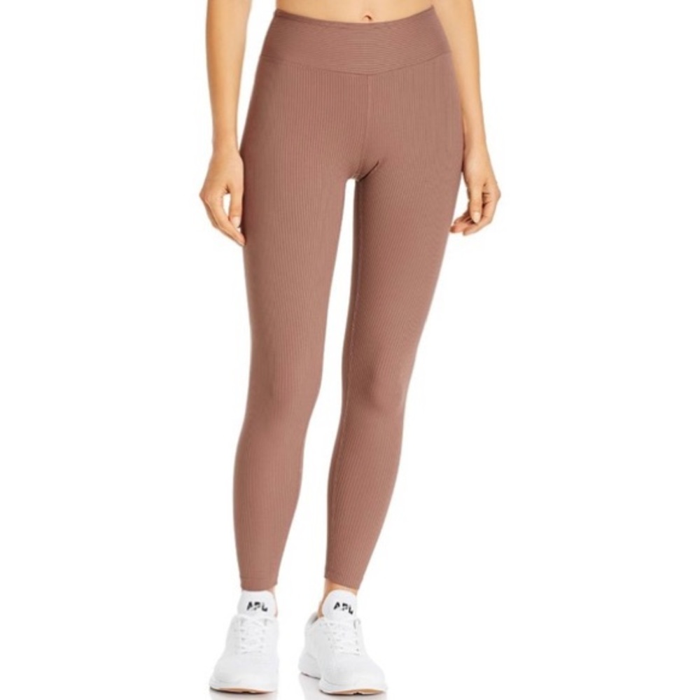 Year Of Ours High Rise Ribbed Leggings Yoga Pilates Running Activewear Mauve M